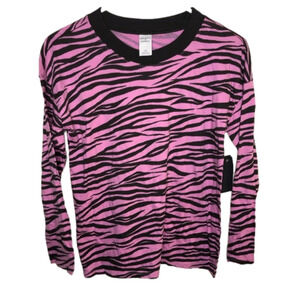 Nwt Melrose And Market Zebra Print Crew Neck Top